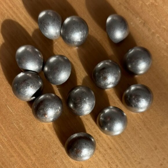 Lot of 13 Silver Round shank style metal buttons - Picture 4 of 7